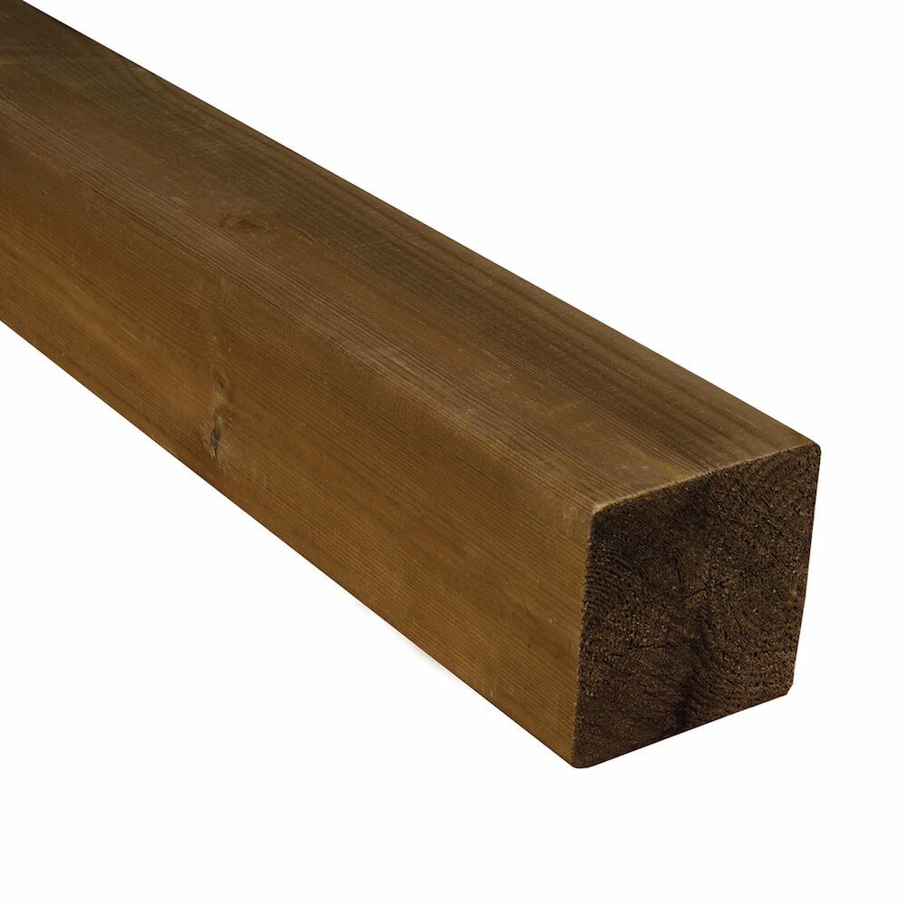 Pressure-impregnated planed post timber 70x70x3000 brown