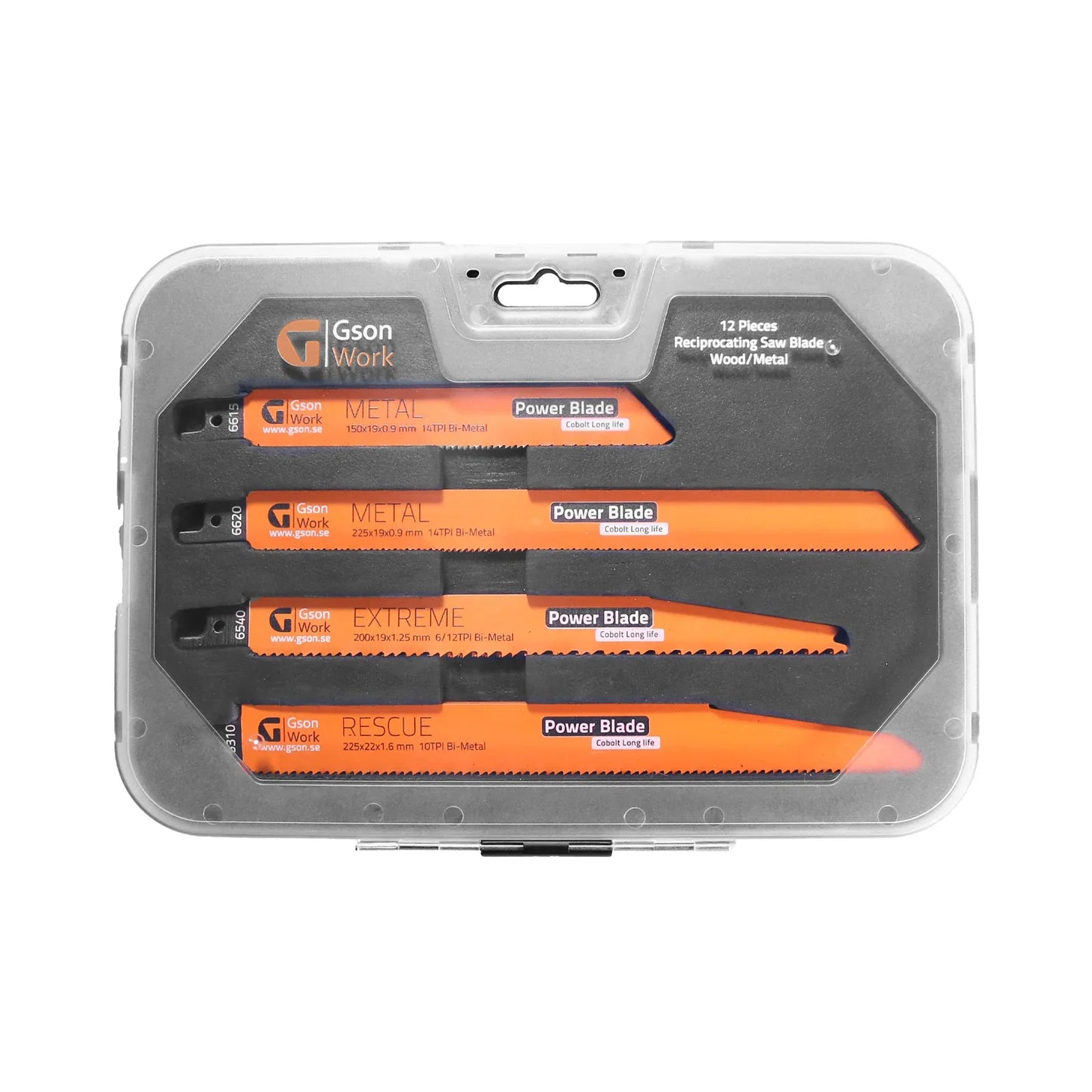 Tiger Saw Blade Gson Set 12 Pieces – Rescue, Extreme, and Metal Blades