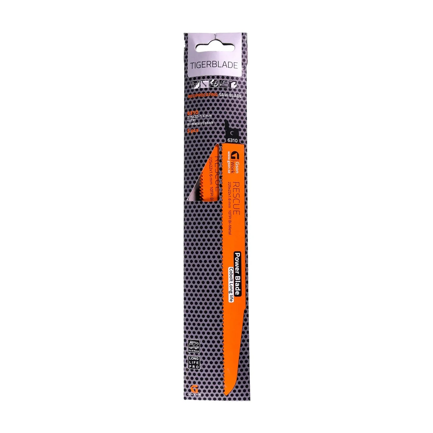 Reciprocating Saw Blade Gson Rescue 225 mm – for Rescue and Demolition, 10 TPI