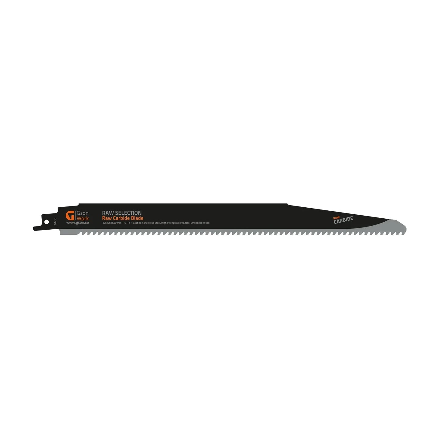 Reciprocating Saw Blade Gson RAW Carbide Teeth 228 mm – demolition blade for wood, metal, and cast iron