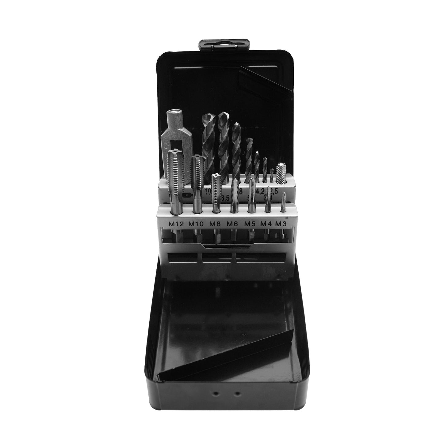 Hand tap set M3–M12 – 15 pieces