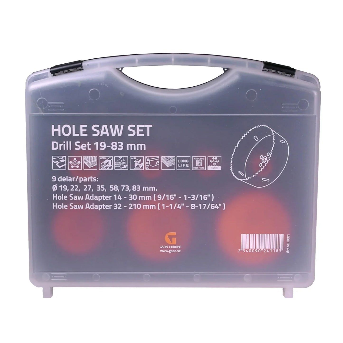 Bi-Metal Cobalt Hole Saw Set – 7 Hole Saws + 2 Holders | 9-Piece Premium Set in Case