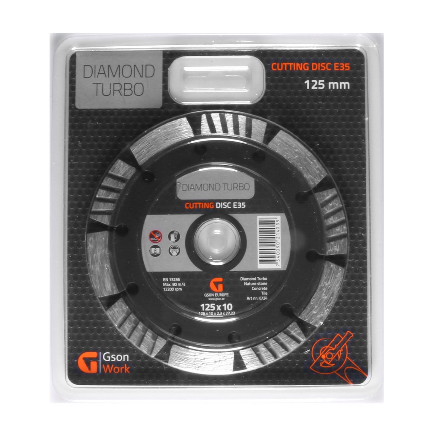 Diamond Turbo Cutting Disc E35 125 mm – Cutting Disc for Concrete & Stone