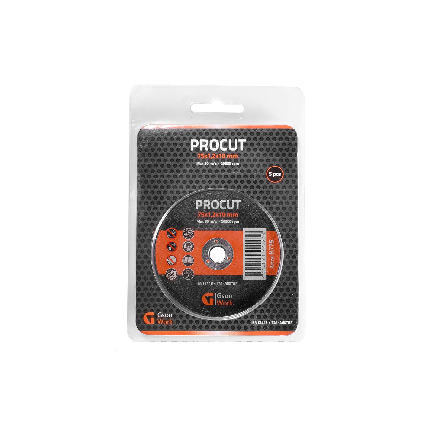Capsule disc 75 × 12 × 10 mm – pack of 5