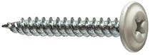 Mounting screw steel white with drill tip