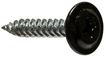 Black steel mounting screw with drill tip
