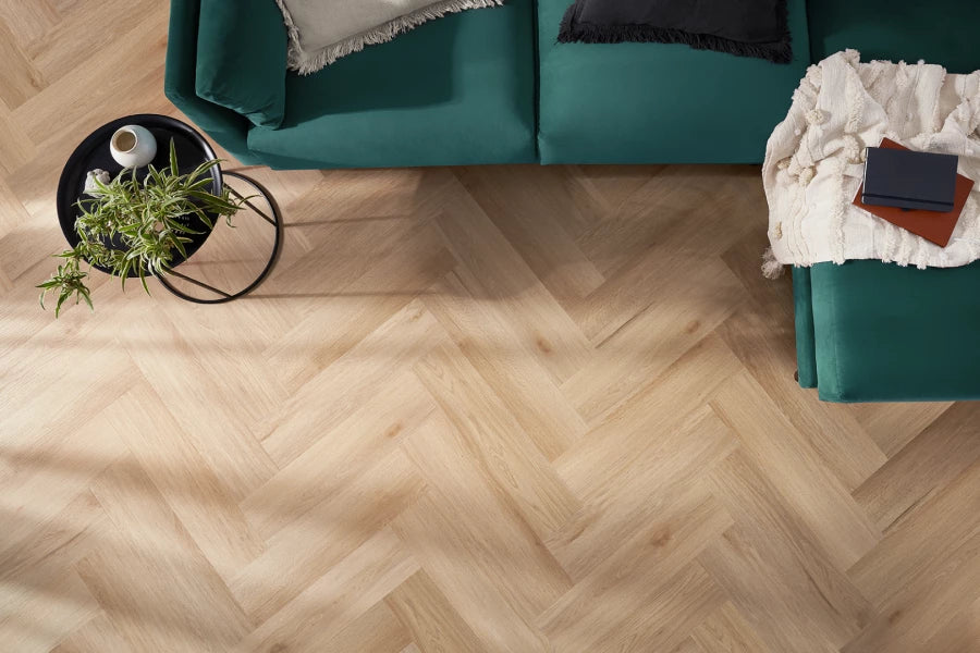 Herringbone Pattern Vinyl Floor Harlow Oak KL33