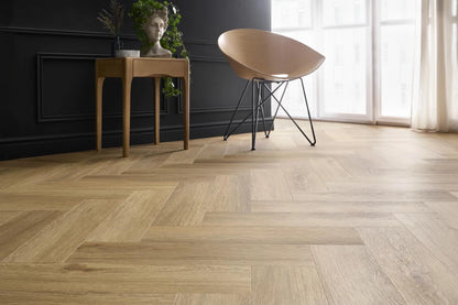Herringbone Pattern Vinyl Floor Bourbon Oak Acoustic KL33