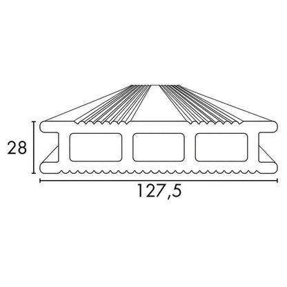 Komposiittiterassilauta 28x127,5x3150 mm harmaa