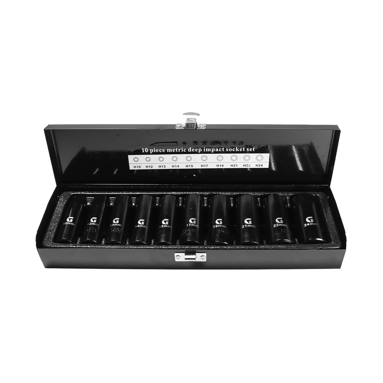 Deep Impact power socket set 1/2" – 10 pieces (10–24 mm)