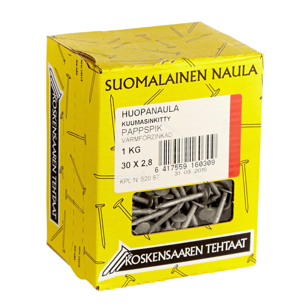 Kuumasinkitty paperinaula 30 × 2,8 mm, 1 kg – 91PC