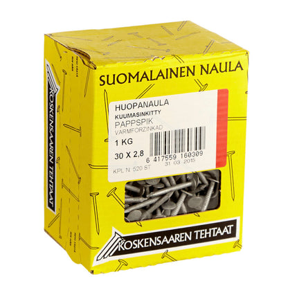 Kuumasinkitty paperinaula 30 × 2,8 mm, 1 kg – 91PC