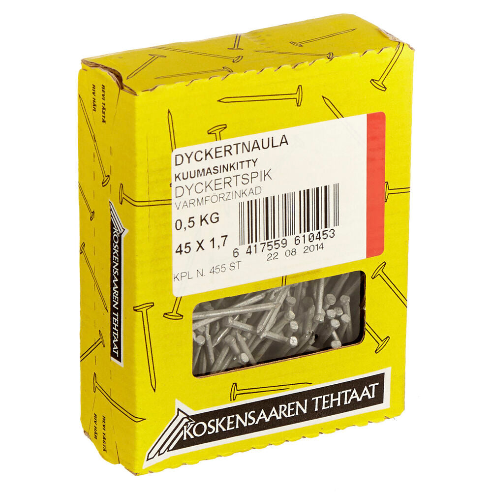 Naulapistonaula 1,7x45mm kuumasinkitty – 0,5kg