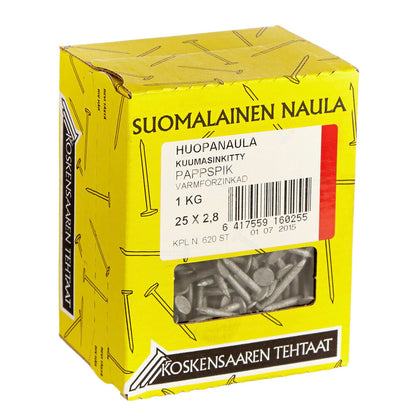 Kuumasinkitty paperinaula 25 × 2,8 mm, 1 kg (91PF)