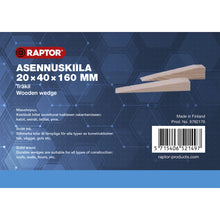 Rakennuskiila 20x40x160mm 140 kpl
