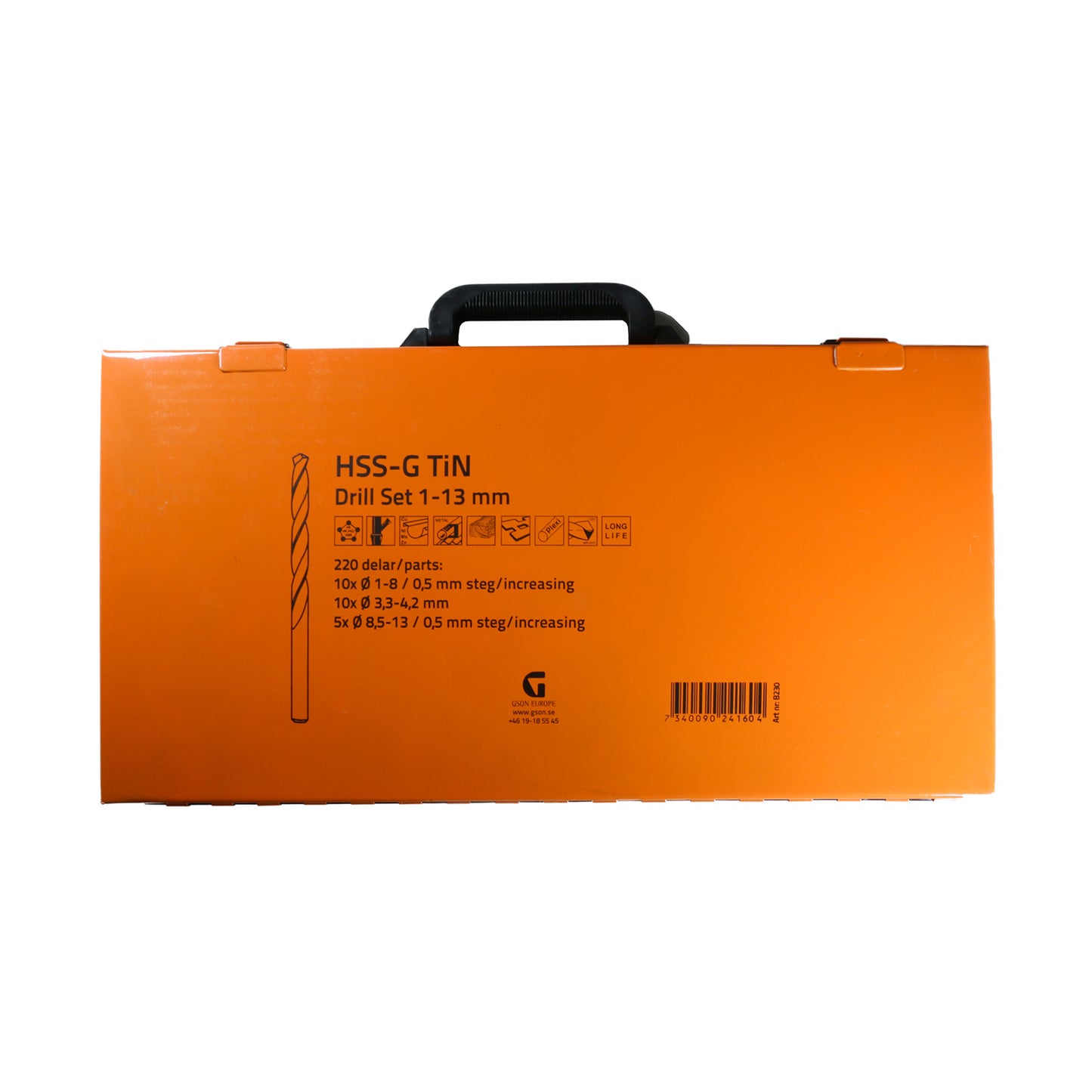 HSS-G TiN Borrset – 220 delar 1–13 mm | Titanbelagda borrar