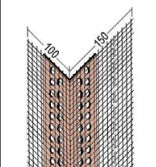 Lakka hörnprofil med armeringsnät 10 × 15 cm – 2,5 m