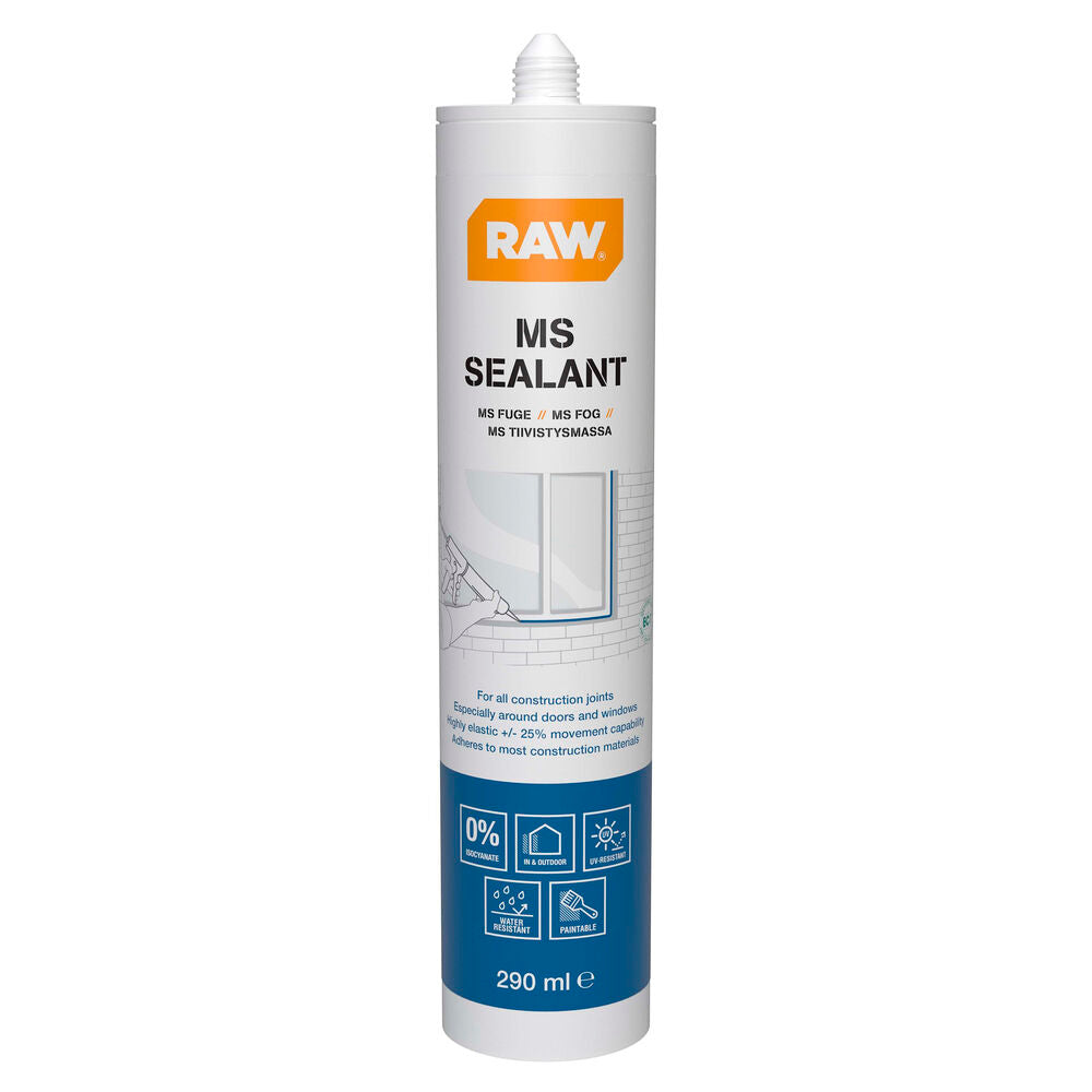 RAW MS Tätningsmassa 290 ml Grå – elastisk polymeerfog