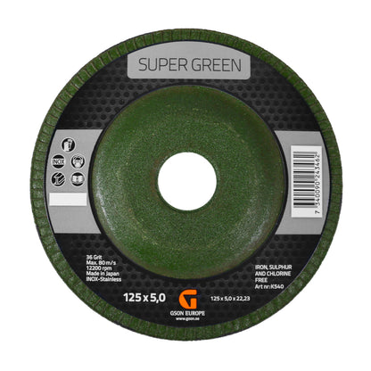 Super Green lamellrondell 125 × 5 × 22,23 mm