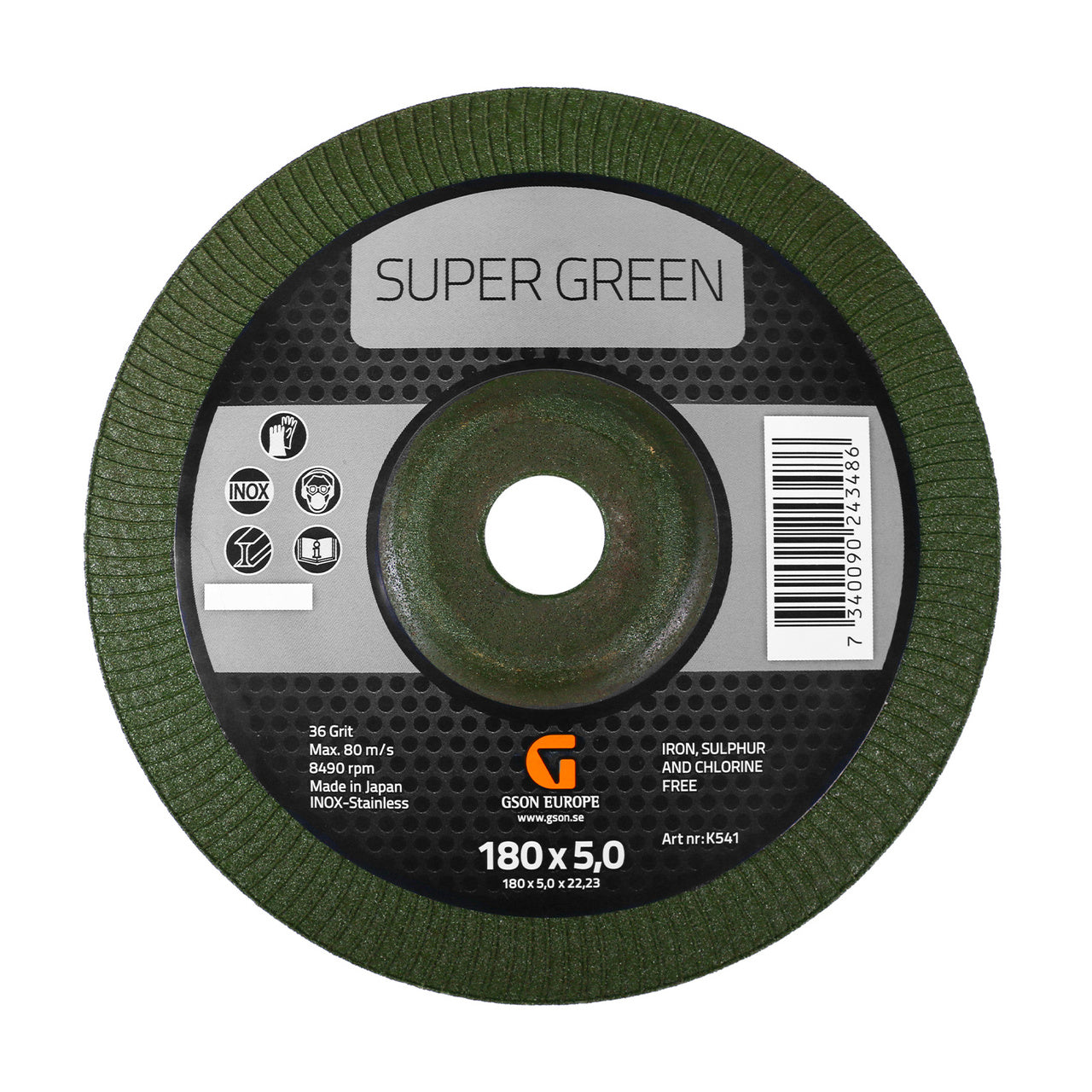 Super Green lamellrondell 125 × 5 × 22,23 mm