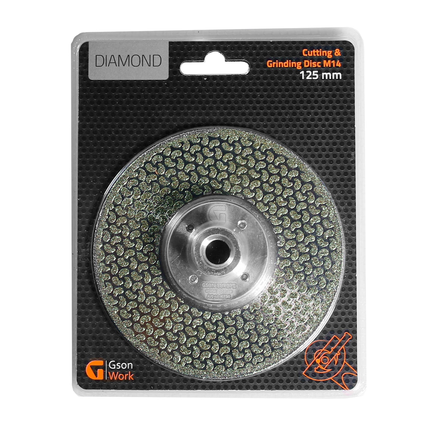Diamantkapskiva 125 mm M14, multifunktionell.