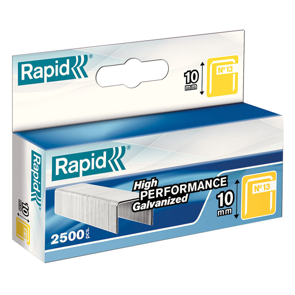 Häftklammer Rapid nr 13/10 mm – tunntrådig, 2500 st