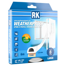 RK EPDM sealing strip D-profile 9×7.5 mm – White