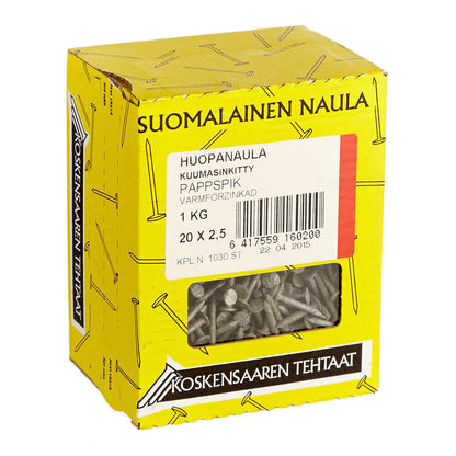 Hot-dip Galvanized Roofing Nails 20 × 2.5 mm, 1 kg – RR67