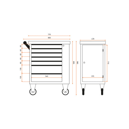 Tool trolley 240 pieces