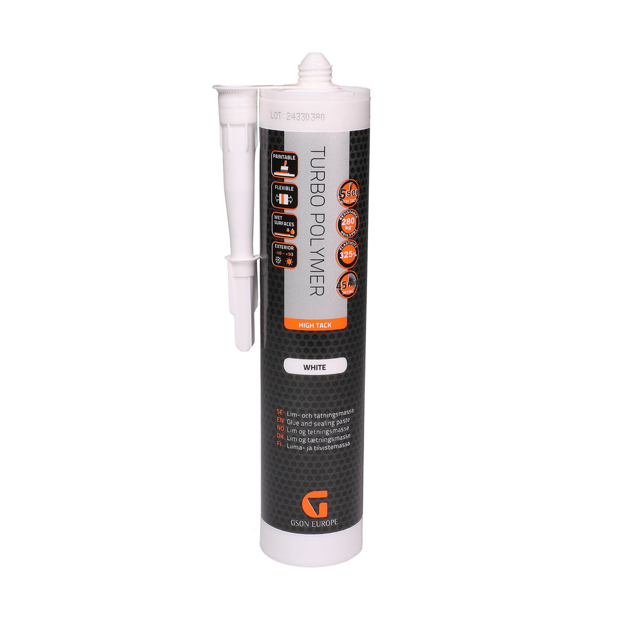Turbo Polymer Vit 290 ml – snabbt monteringslim & tätningsmassa