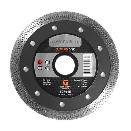 Diamant V-Turbo cutting disc 125 x 10.0 x 1.2 x 22.23 mm